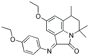 (E)-8-ETHOXY-1-(4-ETHOXYPHENYLIMINO)-4,4,6-TRIMETHYL-5,6-DIHYDRO-1H-PYRROLO[3,2,1-IJ]QUINOLIN-2(4H)-ONE 结构式