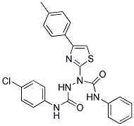 N~1~-PHENYL-1-[4-(4-METHYLPHENYL)-1,3-THIAZOL-2-YL]-N~2~-(4-CHLOROPHENYL)-1,2-HYDRAZINEDICARBOXAMIDE 结构式