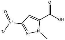 1-甲基-3-硝基吡唑-5-羧酸 结构式