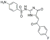 4-AMINO-N-{(5Z)-5-[2-(4-FLUOROPHENYL)-2-OXOETHYLIDENE]-4-OXO-4,5-DIHYDRO-1H-IMIDAZOL-2-YL}BENZENESULFONAMIDE 结构式