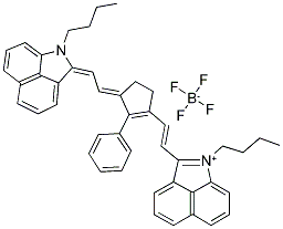 1-BUTYL-2-[(E)-2-[3-[(E)-2-[1-BUTYLBENZO[CD]INDOL-2(1H)-YLIDENE]ETHYLIDENE]-2-PHENYL-1-CYCLOPENTEN-1-YL]ETHENYL]BENZO[CD]INDOLIUM TETRAFLUOROBORATE 结构式