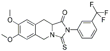 7,8-DIMETHOXY-3-THIOXO-2-[3-(TRIFLUOROMETHYL)PHENYL]-2,3,10,10A-TETRAHYDROIMIDAZO[1,5-B]ISOQUINOLIN-1(5H)-ONE 结构式
