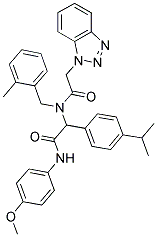 2-(2-(1H-BENZO[D][1,2,3]TRIAZOL-1-YL)-N-(2-METHYLBENZYL)ACETAMIDO)-2-(4-ISOPROPYLPHENYL)-N-(4-METHOXYPHENYL)ACETAMIDE 结构式