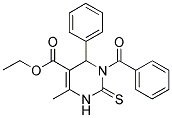 ETHYL 3-BENZOYL-6-METHYL-4-PHENYL-2-THIOXO-1,2,3,4-TETRAHYDROPYRIMIDINE-5-CARBOXYLATE 结构式