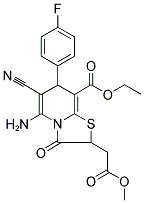 ETHYL 5-AMINO-6-CYANO-7-(4-FLUOROPHENYL)-2-(2-METHOXY-2-OXOETHYL)-3-OXO-2,3-DIHYDRO-7H-[1,3]THIAZOLO[3,2-A]PYRIDINE-8-CARBOXYLATE 结构式
