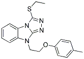 3-Ethylsulfanyl-9-(2-p-tolyloxy-ethyl)-9H-benzo[4,5]imidazo[2,1-c][1,2,4]triazole 结构式