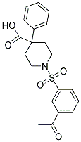 1-[(3-ACETYLPHENYL)SULFONYL]-4-PHENYLPIPERIDINE-4-CARBOXYLIC ACID 结构式