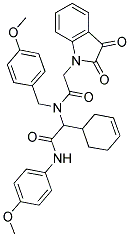 2-(CYCLOHEX-3-ENYL)-2-(2-(2,3-DIOXOINDOLIN-1-YL)-N-(4-METHOXYBENZYL)ACETAMIDO)-N-(4-METHOXYPHENYL)ACETAMIDE 结构式