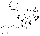 5-(HEPTAFLUOROPROPYL)-3-PHENYL-1-(3-PHENYLPROPANOYL)-4,5-DIHYDRO-1H-PYRAZOL-5-OL 结构式