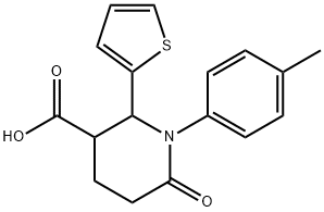 6-氧代-2-(噻吩-2-基)-1-(对甲苯基)哌啶-3-羧酸 结构式