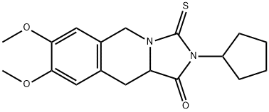 2-CYCLOPENTYL-7,8-DIMETHOXY-3-THIOXO-2,3,10,10A-TETRAHYDROIMIDAZO[1,5-B]ISOQUINOLIN-1(5H)-ONE 结构式