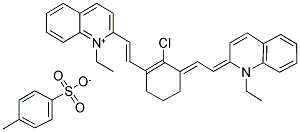 2-[(E)-2-(2-CHLORO-3-((E)-2-[1-ETHYL-2(1H)-QUINOLINYLIDENE]ETHYLIDENE)-1-CYCLOHEXEN-1-YL)ETHENYL]-1-ETHYLQUINOLINIUM 4-METHYLBENZENESULFONATE 结构式