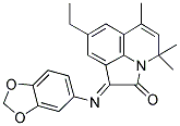 (1E)-1-(1,3-BENZODIOXOL-5-YLIMINO)-8-ETHYL-4,4,6-TRIMETHYL-4H-PYRROLO[3,2,1-IJ]QUINOLIN-2(1H)-ONE 结构式