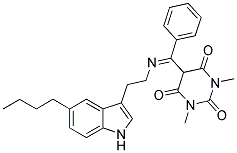 5-[{[2-(5-BUTYL-1H-INDOL-3-YL)ETHYL]IMINO}(PHENYL)METHYL]-1,3-DIMETHYL-2,4,6(1H,3H,5H)-PYRIMIDINETRIONE 结构式