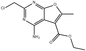 4-氨基-2-(氯甲基)-6-甲基呋喃[2,3-D]嘧啶-5-羧酸乙酯 结构式