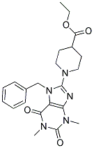 ETHYL 1-(7-BENZYL-1,3-DIMETHYL-2,6-DIOXO-2,3,6,7-TETRAHYDRO-1H-PURIN-8-YL)PIPERIDINE-4-CARBOXYLATE 结构式