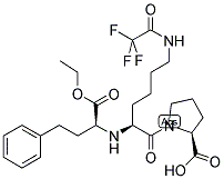 N2-(1-(S)-乙氧基羰基-3-苯丙基)-N6-三氟乙酰基-L-赖氨酸-L-脯氨酸 结构式