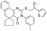 SPIRO[CYCLOPENTANE-1,5'-(3'-(3'-METHYLPHENYL)-2'-{[2'-OXO-2'-(2'-THIENYL)ETHYL]SULFANYL}-5',6'-DIHYDROBENZO[H']QUINAZOLIN-4'(3'H)-ONE)] 结构式