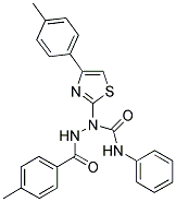 2-(4-METHYLBENZOYL)-1-[4-(4-METHYLPHENYL)-1,3-THIAZOL-2-YL]-N-PHENYL-1-HYDRAZINECARBOXAMIDE 结构式