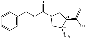 TRANS-4-AMINO-1-CBZ-PYRROLIDINE-3-CARBOXYLIC ACID 结构式