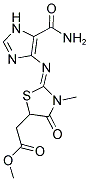 METHYL ((2Z)-2-{[5-(AMINOCARBONYL)-1H-IMIDAZOL-4-YL]IMINO}-3-METHYL-4-OXO-1,3-THIAZOLIDIN-5-YL)ACETATE 结构式