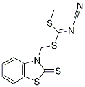 METHYL [(2-THIOXOBENZO[D]THIAZOL-3(2H)-YL)METHYL] CYANOCARBONIMIDODITHIOATE 结构式