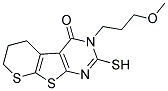 2-MERCAPTO-3-(3-METHOXYPROPYL)-6,7-DIHYDRO-5H-THIOPYRANO[3',2':4,5]THIENO[2,3-D]PYRIMIDIN-4(3H)-ONE 结构式