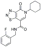 5-CYCLOHEXYL-N-(2-FLUOROBENZYL)-4-OXO-4,5-DIHYDRO[1,2,3]THIADIAZOLO[4,5-C]PYRIDINE-7-CARBOXAMIDE 结构式