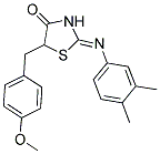(2Z)-2-[(3,4-DIMETHYLPHENYL)IMINO]-5-(4-METHOXYBENZYL)-1,3-THIAZOLIDIN-4-ONE 结构式