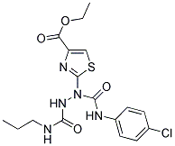 Ethyl 2-{1-{[(4-chlorophenyl)amino]carbonyl}-2-[(propylamino)carbonyl]hydrazino}-1,3-thiazole-4-carboxylate 结构式