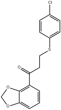 1-(1,3-Benzodioxol-4-yl)-3-[(4-chlorophenyl)sulfanyl]-1-propanone 结构式
