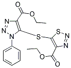 ETHYL 5-{[4-(ETHOXYCARBONYL)-1-PHENYL-1H-1,2,3-TRIAZOL-5-YL]THIO}-1,2,3-THIADIAZOLE-4-CARBOXYLATE 结构式