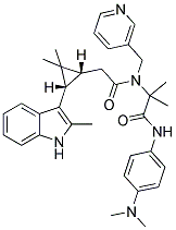 2-(2-((1R,3S)-2,2-DIMETHYL-3-(2-METHYL-1H-INDOL-3-YL)CYCLOPROPYL)-N-(PYRIDIN-3-YLMETHYL)ACETAMIDO)-N-(4-(DIMETHYLAMINO)PHENYL)-2-METHYLPROPANAMIDE 结构式