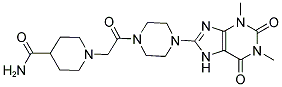 1-(2-(4-(1,3-DIMETHYL-2,6-DIOXO-2,3,6,7-TETRAHYDRO-1H-PURIN-8-YL)PIPERAZIN-1-YL)-2-OXOETHYL)PIPERIDINE-4-CARBOXAMIDE 结构式