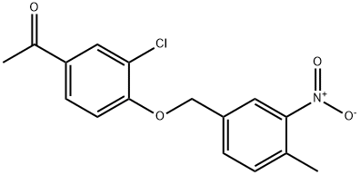 1-(3-CHLORO-4-[(4-METHYL-3-NITROBENZYL)OXY]PHENYL)-1-ETHANONE 结构式