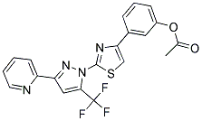 3-{2-[3-PYRIDIN-2-YL-5-(TRIFLUOROMETHYL)-1H-PYRAZOL-1-YL]-1,3-THIAZOL-4-YL}PHENYL ACETATE 结构式