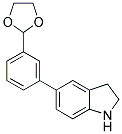 5-[3-(1,3-二氧戊环-2-基)苯基]二氢吲哚 结构式