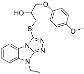 1-(9-Ethyl-9H-benzo[4,5]imidazo[2,1-c][1,2,4]triazol-3-ylsulfanyl)-3-(4-methoxy-phenoxy)-propan-2-ol 结构式
