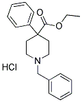 1-BENZYL-4-PHENYL-4-PIPERIDINECARBOXYLIC ACID ETHYL ESTER HYDROCHLORIDE 结构式