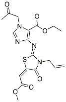 ETHYL 4-{[(2Z,5E)-3-ALLYL-5-(2-METHOXY-2-OXOETHYLIDENE)-4-OXO-1,3-THIAZOLIDIN-2-YLIDENE]AMINO}-1-(2-OXOPROPYL)-1H-IMIDAZOLE-5-CARBOXYLATE 结构式