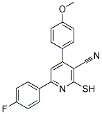 3-PYRIDINECARBONITRILE, 6-(4-FLUOROPHENYL)-2-MERCAPTO-4-(4-METHOXYPHENYL)- 结构式