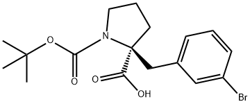BOC-(S)-ALPHA-(3-BROMOBENZYL)-PROLINE 结构式