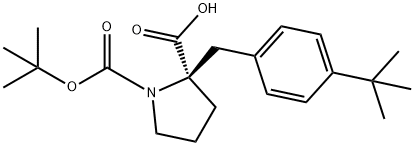 BOC-(R)-Α-(4-叔丁基苄基)-PRO-OH 结构式
