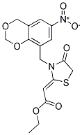 ETHYL (2Z)-[3-[(6-NITRO-4H-1,3-BENZODIOXIN-8-YL)METHYL]-4-OXO-1,3-THIAZOLIDIN-2-YLIDENE]ACETATE 结构式