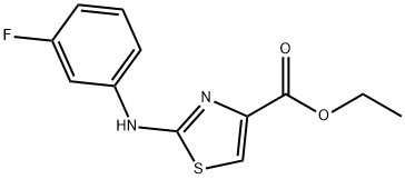 ETHYL 2-(3-FLUORO-PHENYLAMINO)-THIAZOLE-4-CARBOXYLATE 结构式