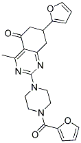 2-[4-(2-FUROYL)-1-PIPERAZINYL]-7-(2-FURYL)-4-METHYL-7,8-DIHYDRO-5(6H)-QUINAZOLINONE 结构式