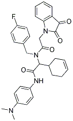 2-(CYCLOHEX-3-ENYL)-N-(4-(DIMETHYLAMINO)PHENYL)-2-(2-(2,3-DIOXOINDOLIN-1-YL)-N-(4-FLUOROBENZYL)ACETAMIDO)ACETAMIDE 结构式
