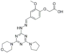 (E)-2-(2-METHOXY-4-((2-(4-MORPHOLINO-6-(PYRROLIDIN-1-YL)-1,3,5-TRIAZIN-2-YL)HYDRAZONO)METHYL)PHENOXY)ACETIC ACID 结构式