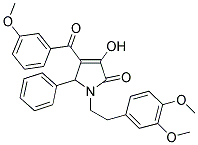 1-(3,4-DIMETHOXYPHENETHYL)-3-HYDROXY-4-(3-METHOXYBENZOYL)-5-PHENYL-1,5-DIHYDRO-2H-PYRROL-2-ONE 结构式