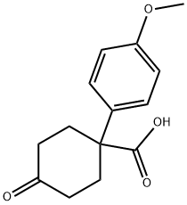 1-(4-甲氧苯基)-4-环己酮羧酸 结构式